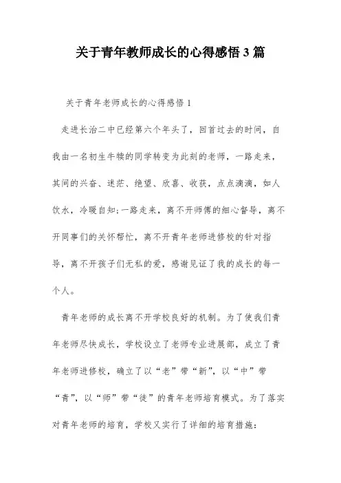 关于青年教师成长的心得感悟3篇