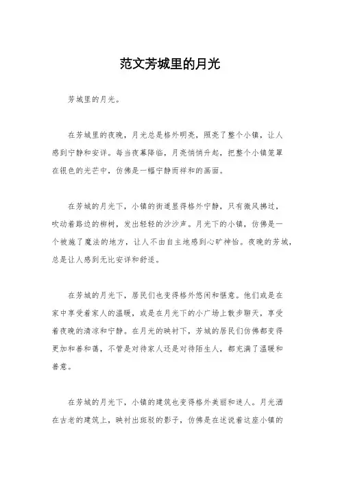 范文芳城里的月光