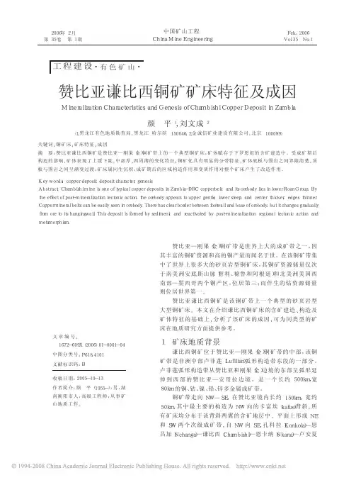 赞比亚谦比西铜矿矿床特征及成因
