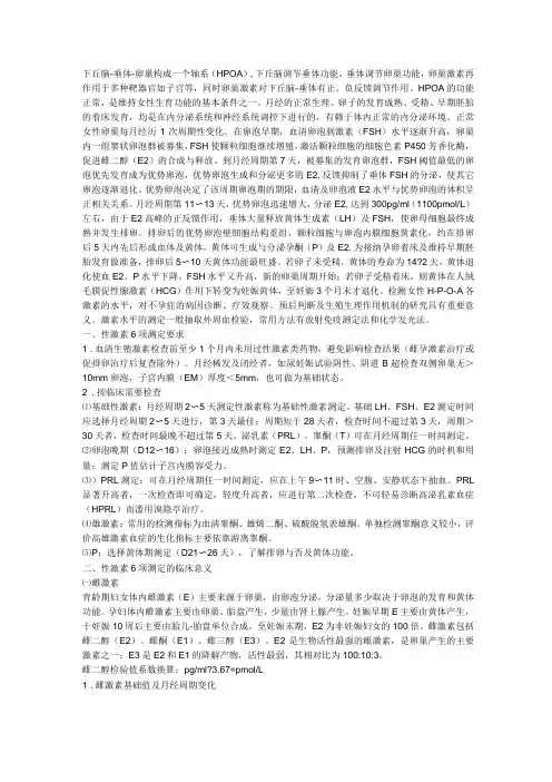 女性性激素六项(生殖激素测定)正常值及临床意义