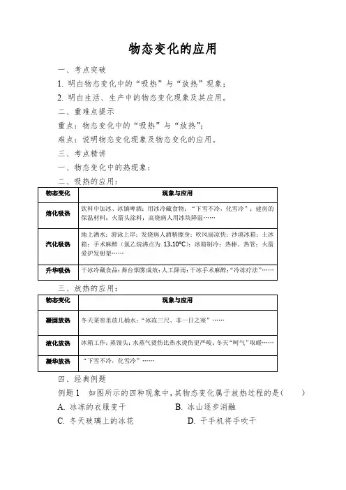 物态变化的应用