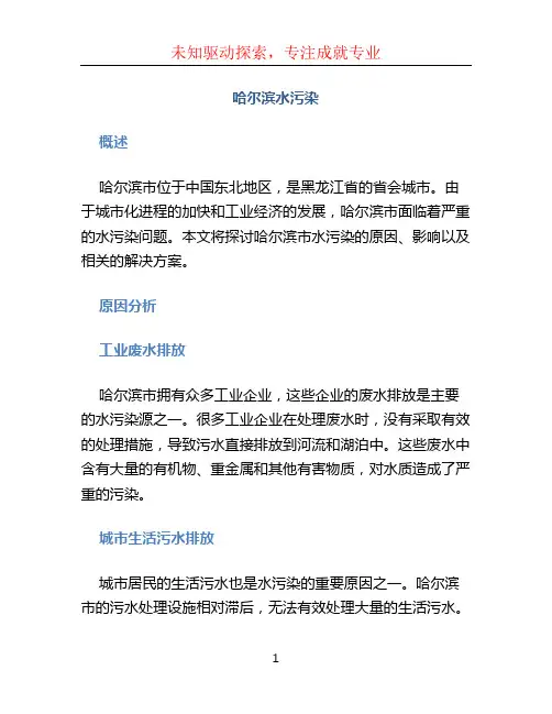 哈尔滨水污染