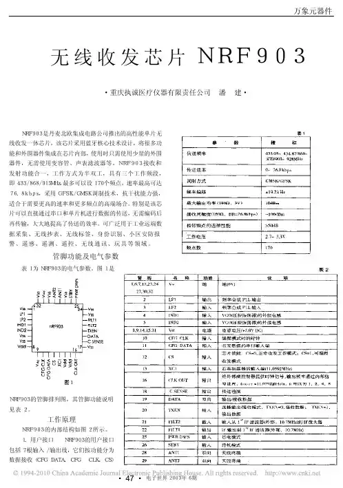 无线收发芯片NRF903