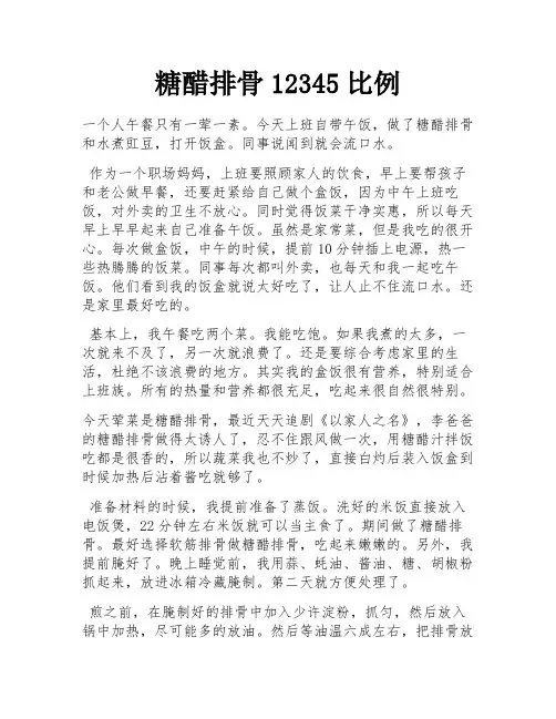 糖醋排骨12345比例