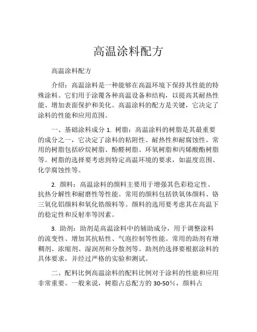 高温涂料配方