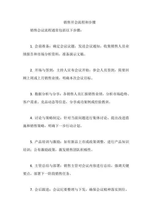 销售开会流程和步骤