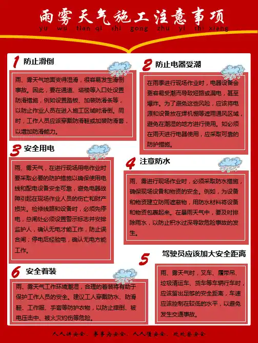 雨雾天气施工注意事项