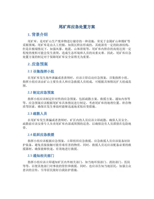 尾矿库应急处置方案