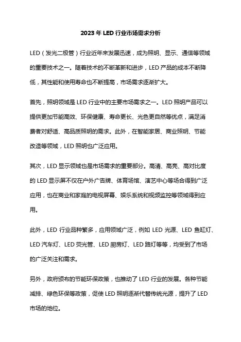 2023年LED行业市场需求分析