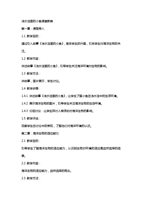 浅水洼里的小鱼课堂教案
