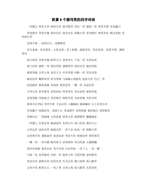 积累6个描写笑的四字词语