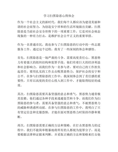 学习扫黑除恶心得体会