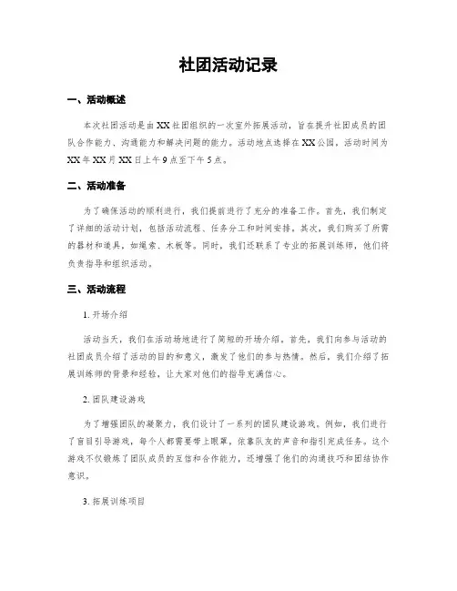 社团活动记录