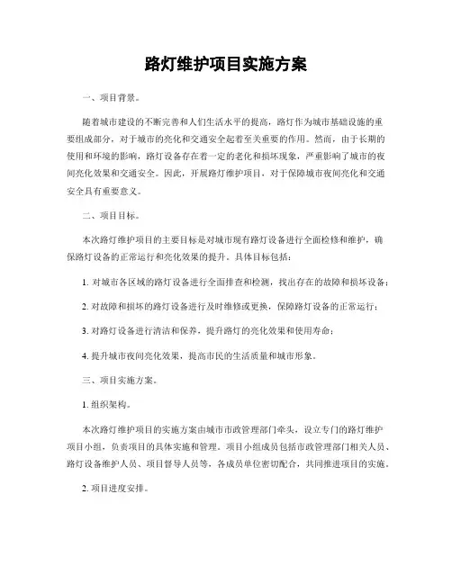 路灯维护项目实施方案