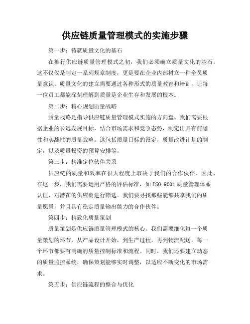 供应链质量管理模式的实施步骤