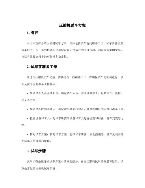 压缩机试车方案