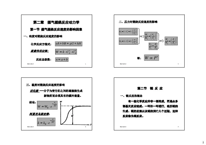 第2章 燃气燃烧反应动力学