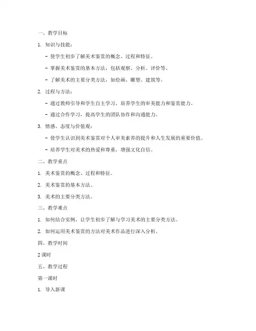 大学美术鉴赏基础知识教案
