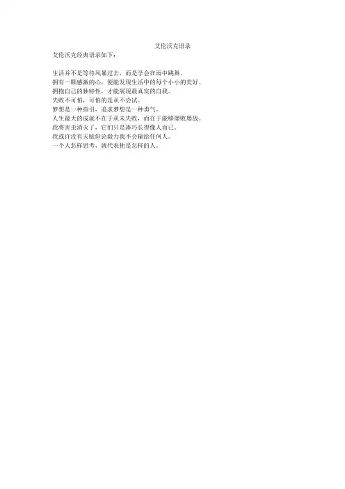 艾伦沃克语录
