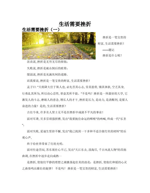 生活需要挫折(共10篇)