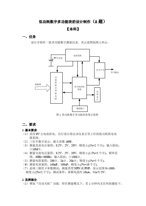 2012 TI杯 山东电子设计大赛试题汇总