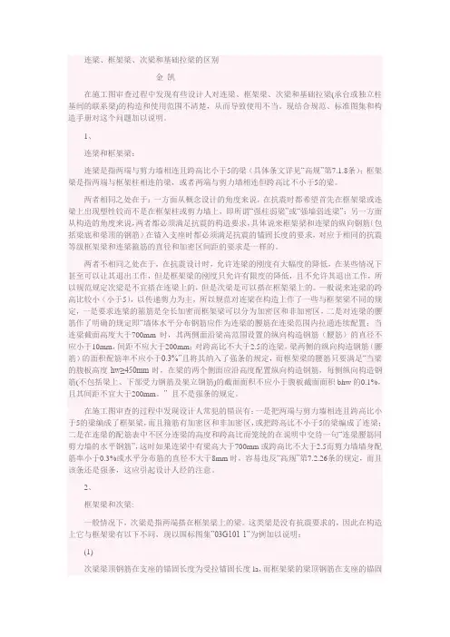 建筑中常见的梁的区别
