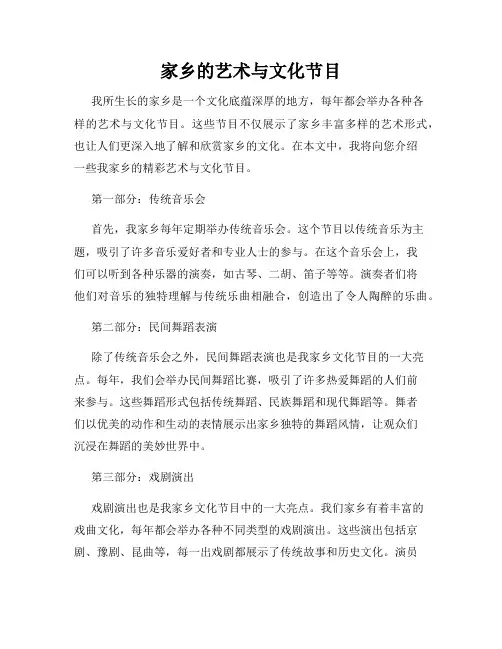 家乡的艺术与文化节目
