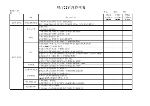 展厅5S管理检核表(新)