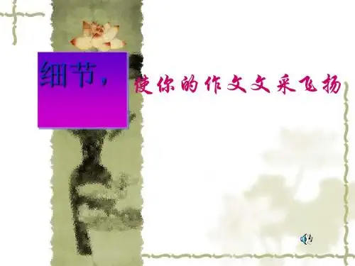 初中作文指导：细节,使你的作文文采飞扬PPT课件2