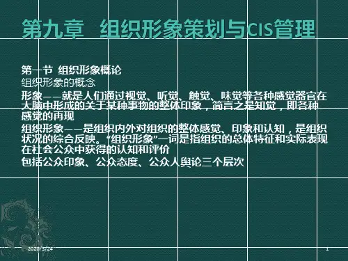 第九章---组织形象策划与CIS管理PPT课件