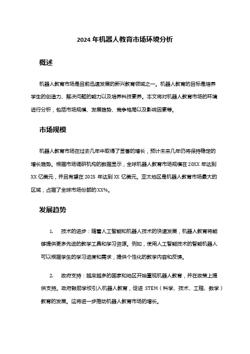 2024年机器人教育市场环境分析