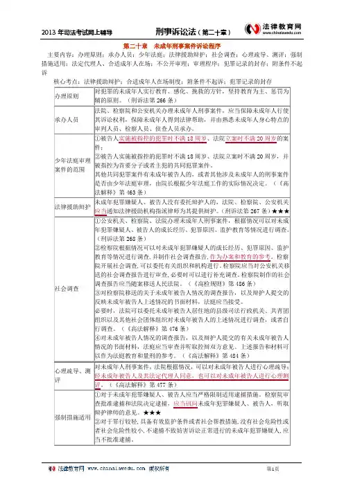 第二十章 未成年刑事案件诉讼程序