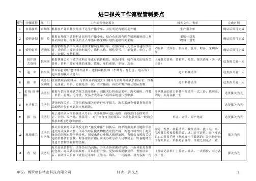 进出口报关工作流程 Microsoft Excel 工作表