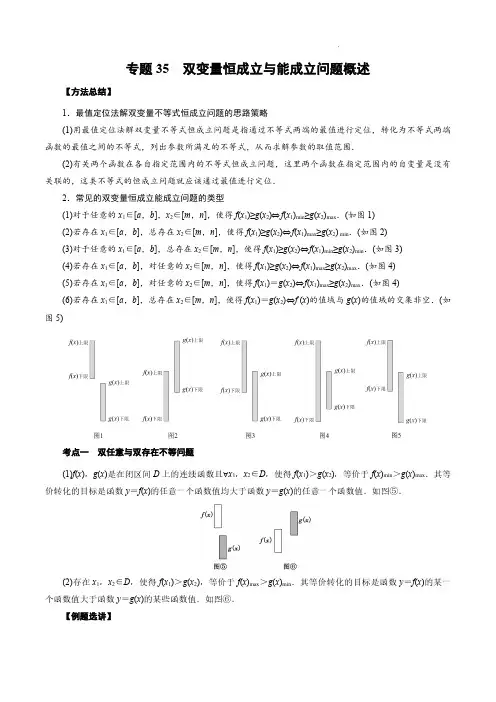 高考数学导数专题专讲 专题35 双变量恒成立与能成立问题概述(含答案)