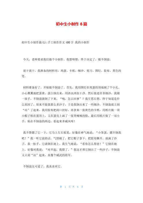 初中生小制作6篇