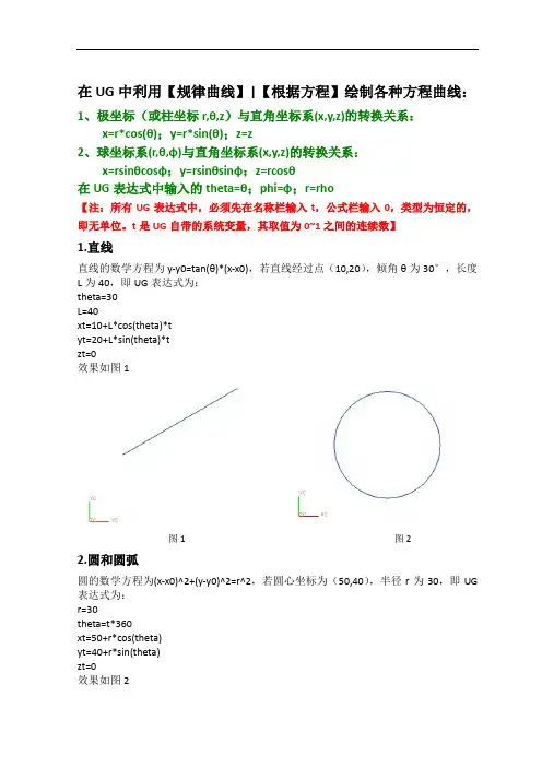 最全的UG方程曲线及详细表达式