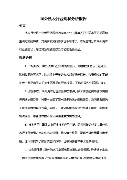 国外洗衣行业现状分析报告