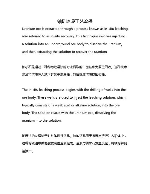 铀矿地浸工艺流程