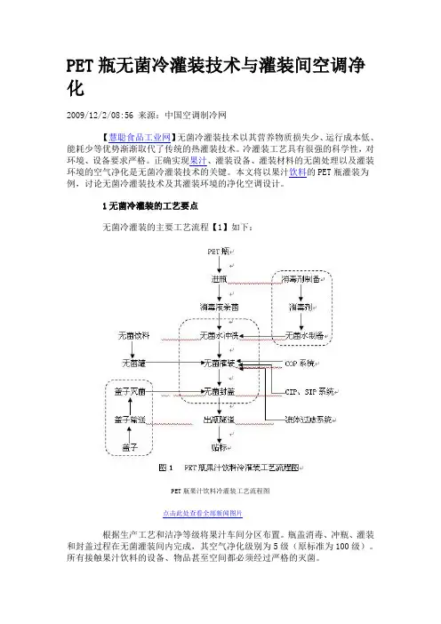 PET瓶无菌冷灌装技术与灌装间空调净化