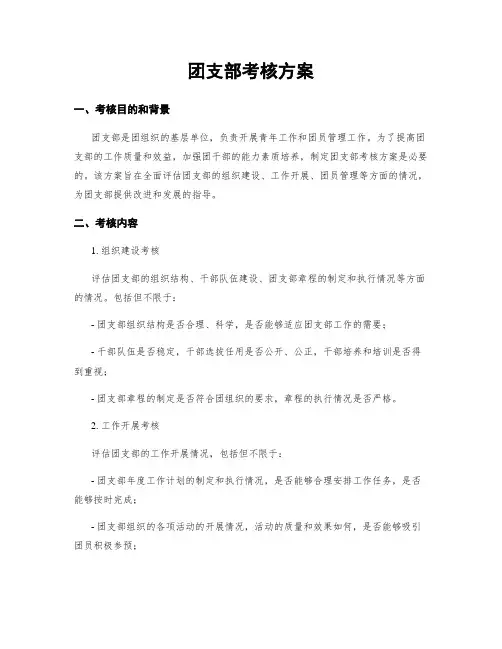 团支部考核方案
