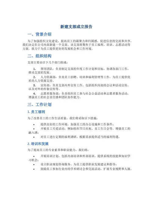 新建支部成立报告