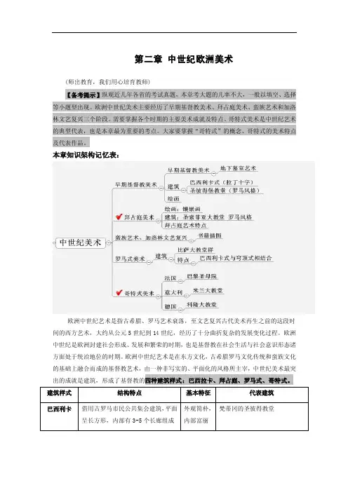 安徽教师招聘考试美术专业第二章中世纪欧洲美术