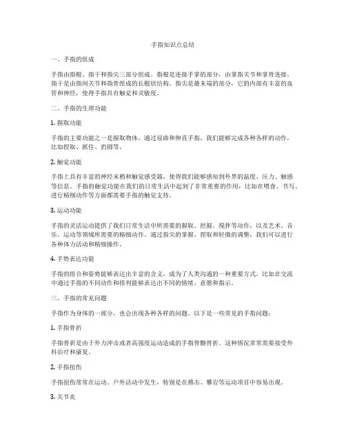 手指知识点总结