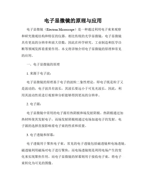 电子显微镜的原理与应用