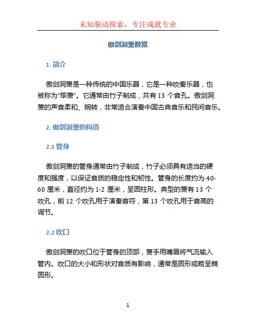 傲剑洞箫数据