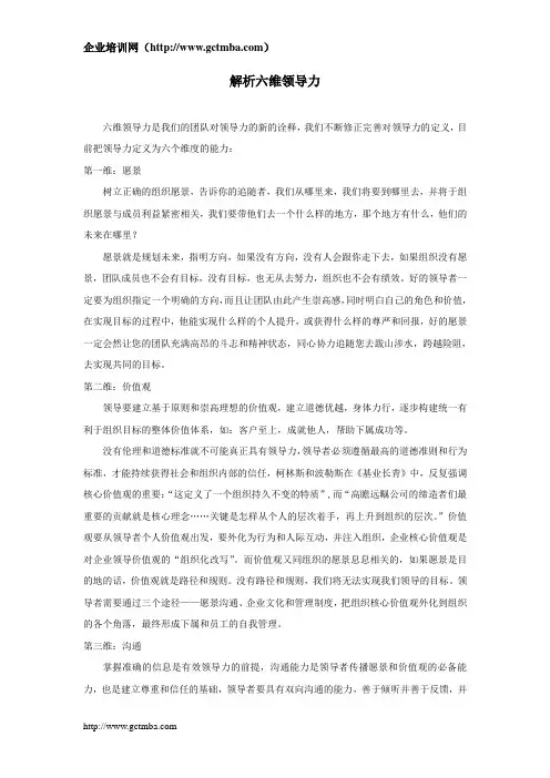 解析六维领导力