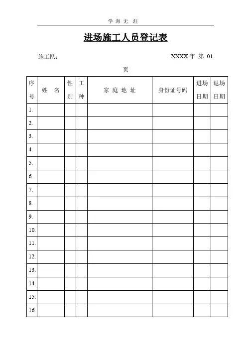 进场工人登记表.pptx
