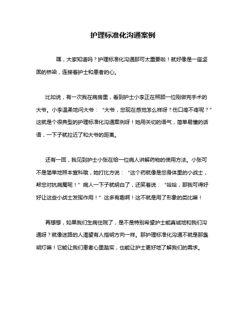 护理标准化沟通案例