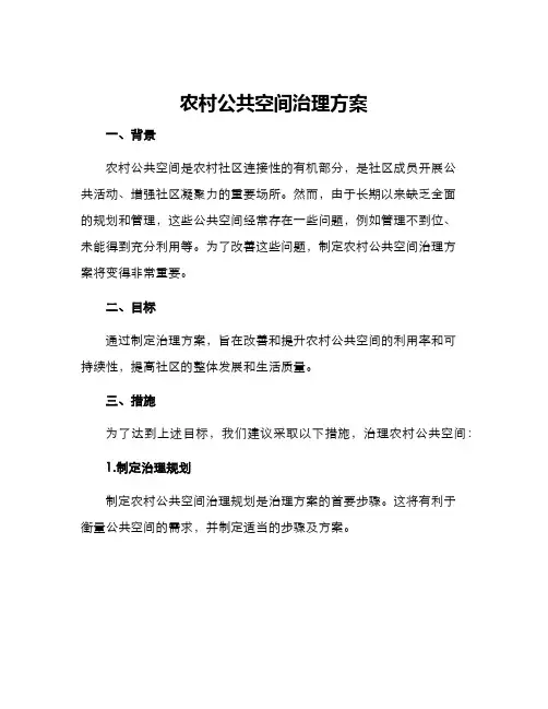 农村公共空间治理方案