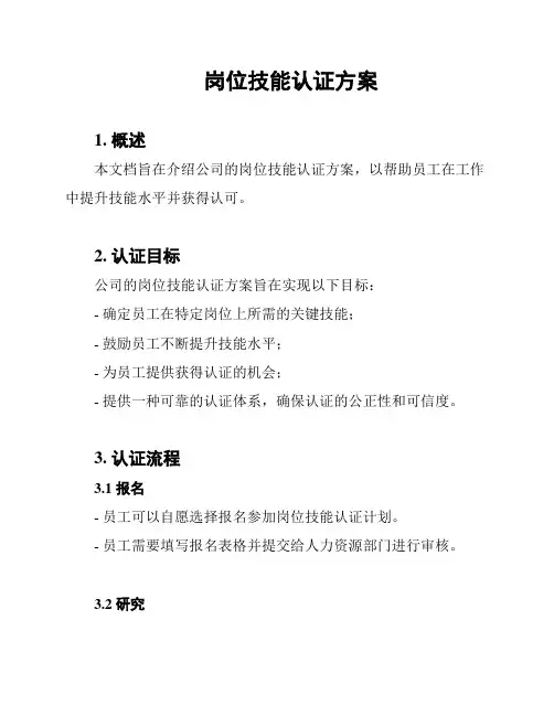 岗位技能认证方案